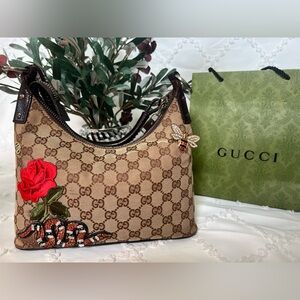 Gucci Bag, Shoulder/Handbag Hobo Monogram Canvas/ Leather.